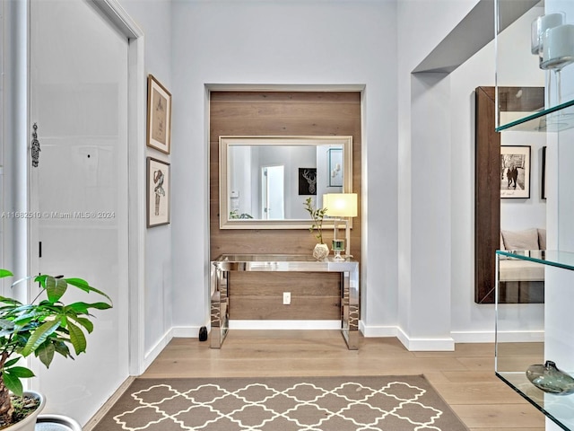 hallway featuring hardwood / wood-style floors