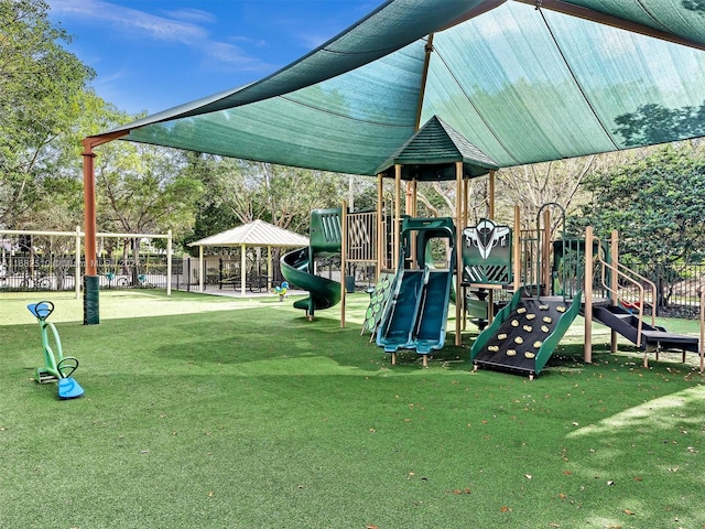 view of playground featuring a yard