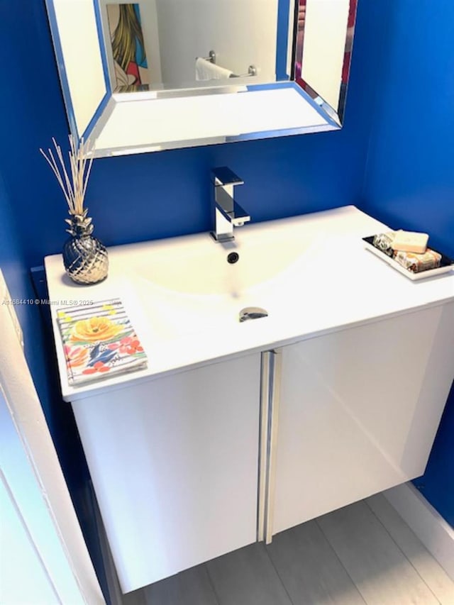 interior space with tile patterned flooring and vanity