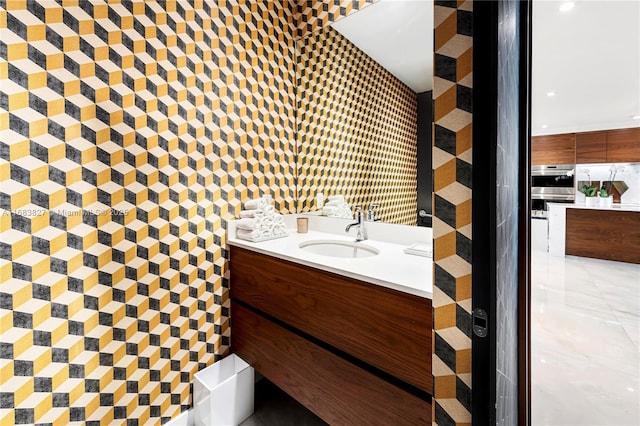 bathroom featuring vanity and tile patterned floors