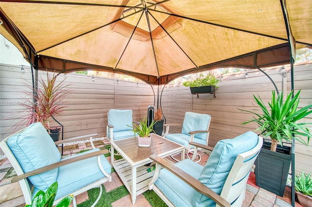 view of patio with a gazebo