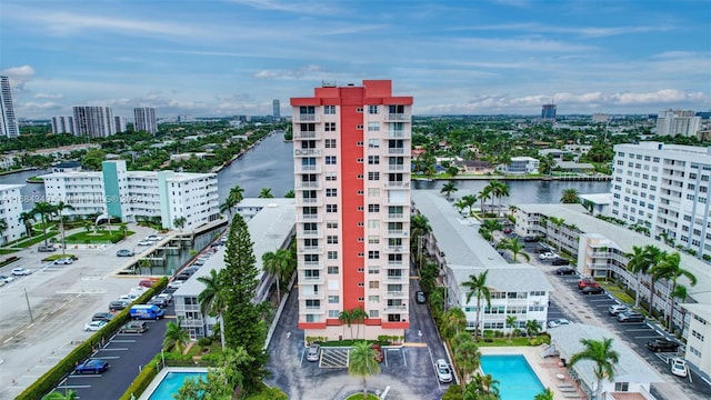3161 S Ocean Dr Unit 203, Hallandale Beach, FL 33009 - view of urban area featuring a pool and a large body of water