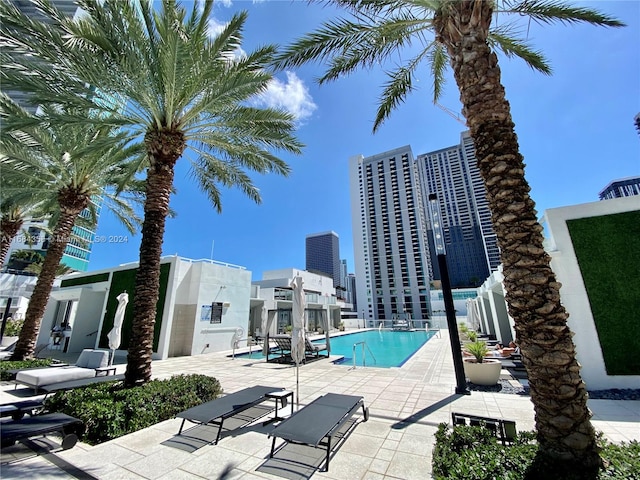 view of pool with a patio