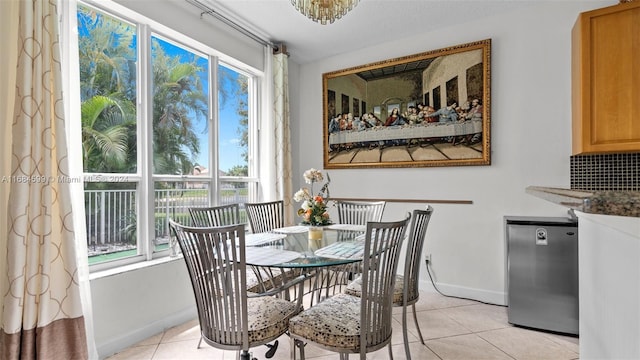 view of tiled dining space