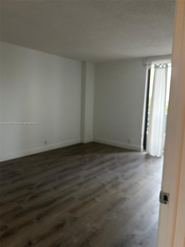 spare room with dark wood-type flooring