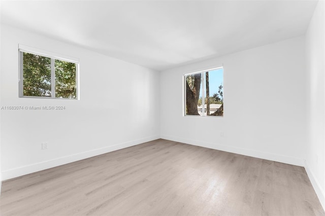 empty room featuring light hardwood / wood-style flooring and plenty of natural light