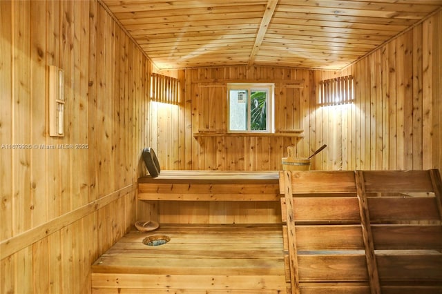 view of sauna