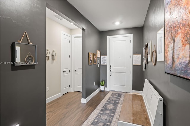 entryway featuring hardwood / wood-style floors