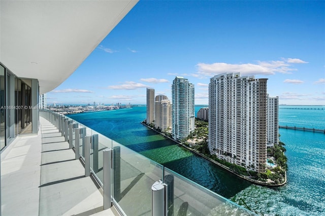 balcony with a water view