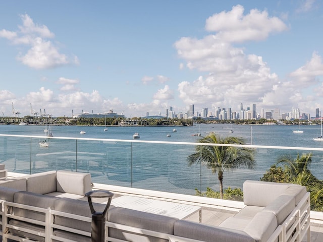 property view of water featuring a city view