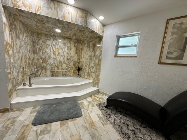 bathroom featuring a tub