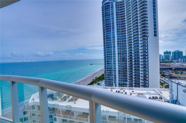 water view with a view of the beach