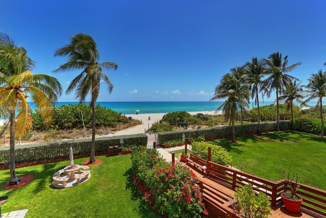 water view with a view of the beach