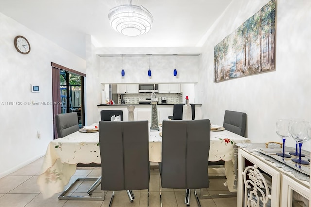 view of tiled dining area