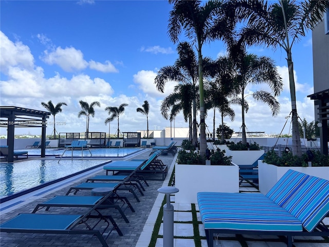 view of patio / terrace with a community pool