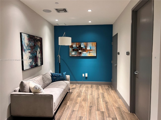 living room featuring light hardwood / wood-style floors