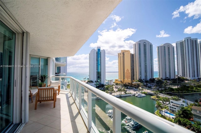 balcony with a water view