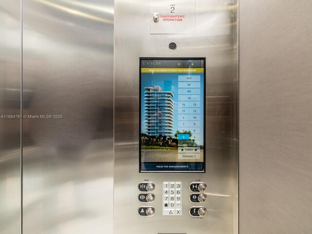 interior details featuring elevator