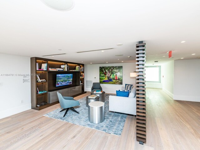 living room featuring light hardwood / wood-style flooring