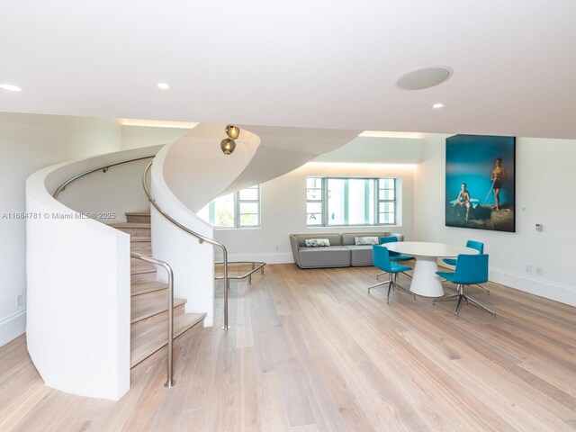 interior space featuring light wood-type flooring