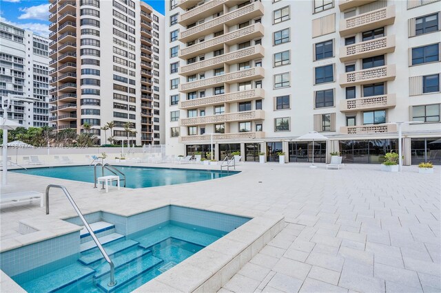 view of pool featuring a community hot tub