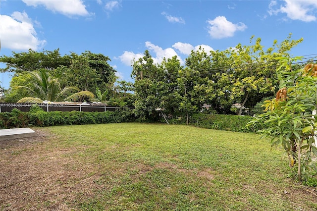 view of yard with fence
