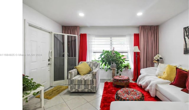 view of tiled living room