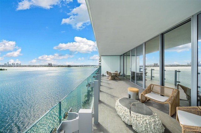 balcony with a water view