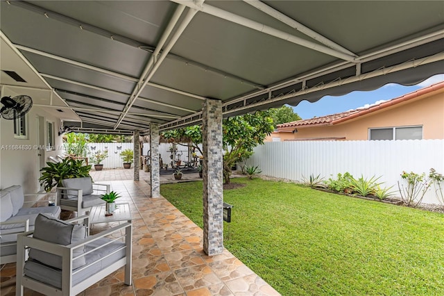 view of patio featuring an outdoor living space