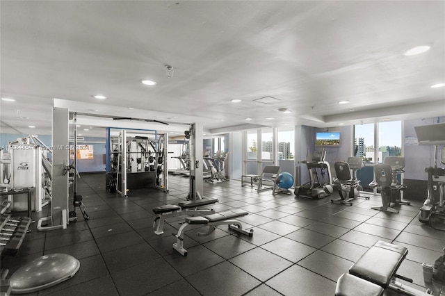 7900 Harbor Island Dr Unit 1223, North Bay Village, FL 33141 - gym with recessed lighting