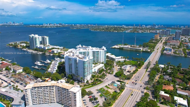 7900 Harbor Island Dr Unit 1223, North Bay Village, FL 33141 - aerial view of property's location with a large body of water and nearby urban area