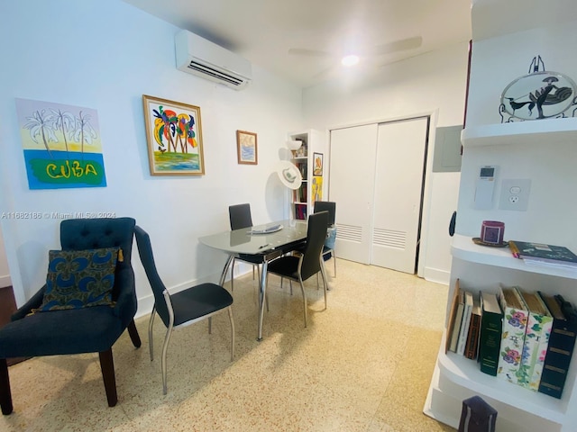 office space featuring a wall mounted air conditioner