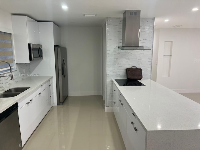 9520 Lisa Rd, Cutler Bay, FL 33157 - kitchen featuring ventilation hood, tasteful backsplash, a sink, and appliances with stainless steel finishes