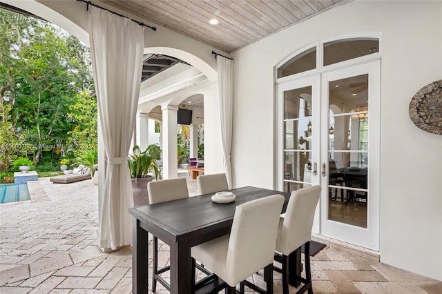 view of patio with french doors