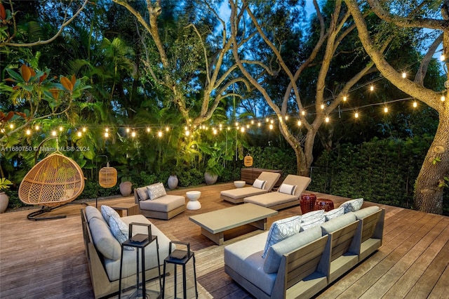 view of patio / terrace with an outdoor hangout area and a deck