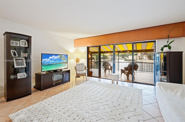 view of tiled living room