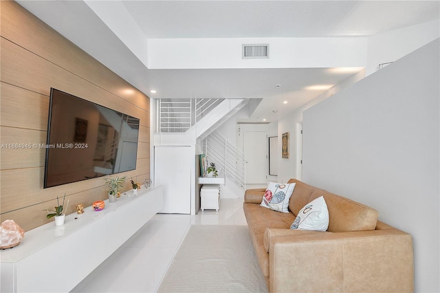 view of tiled living room