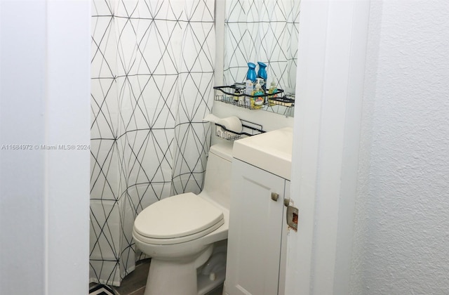 bathroom with vanity and toilet