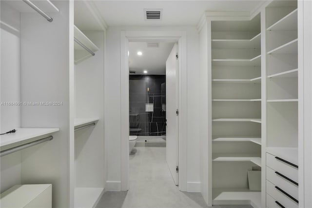 view of walk in closet