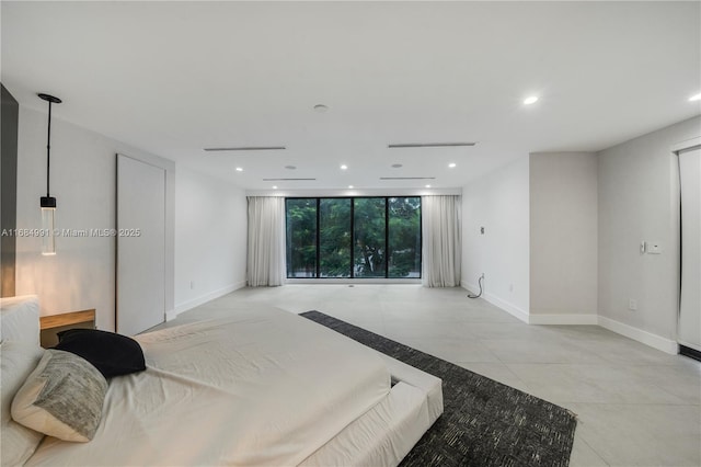 6695 SW 112th St, Pinecrest, FL 33156 - bedroom with light tile patterned floors, baseboards, and recessed lighting