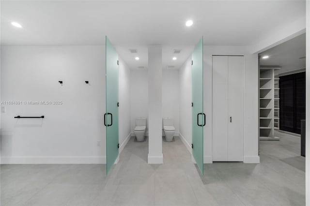 6695 SW 112th St, Pinecrest, FL 33156 - bathroom featuring toilet, recessed lighting, baseboards, a shower stall, and a spacious closet