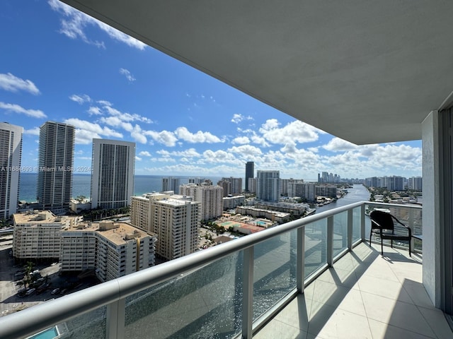 balcony with a water view