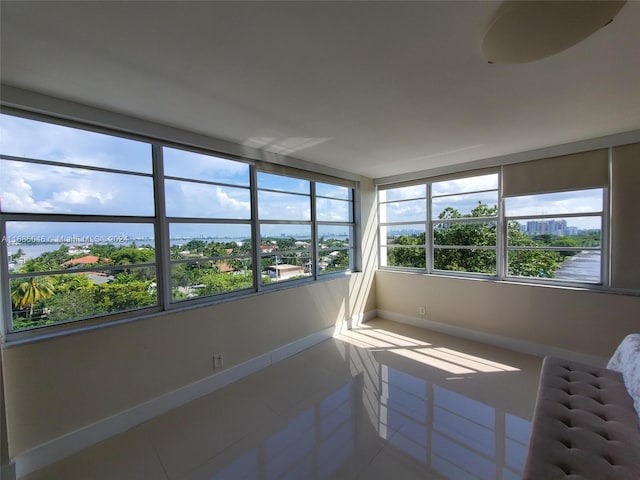 view of unfurnished sunroom