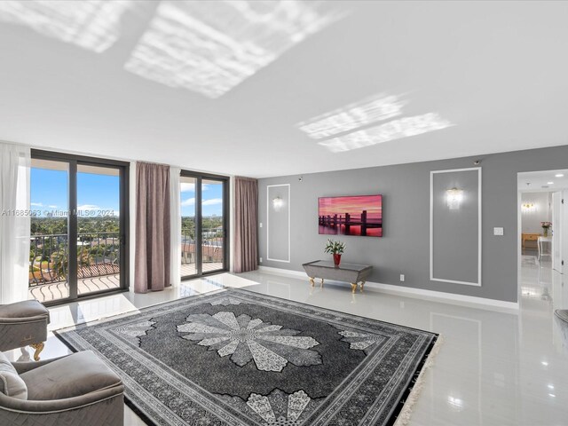 interior space featuring tile patterned flooring