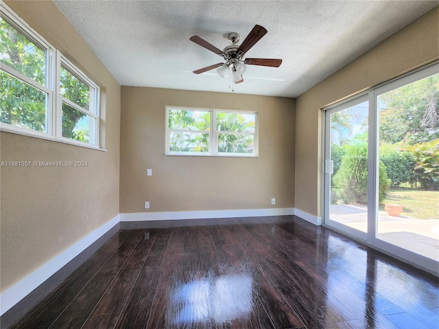 spare room with dark wood-type flooring and a wealth of natural light