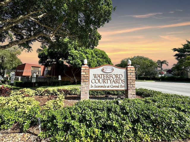 view of community sign