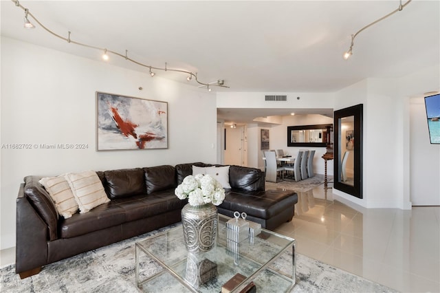 view of tiled living room