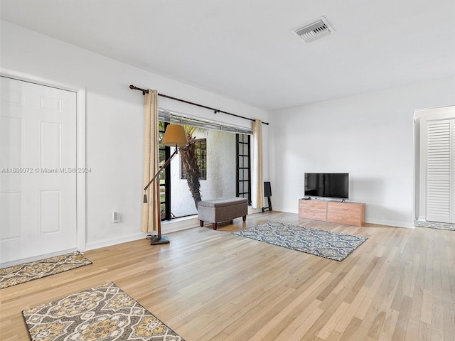 living room featuring light hardwood / wood-style flooring