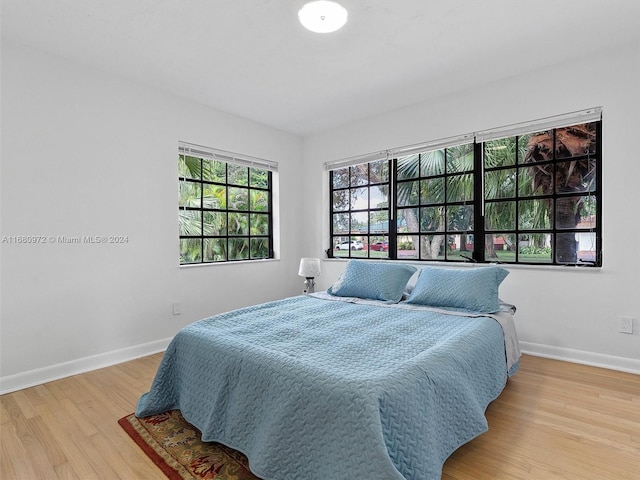 bedroom featuring light hardwood / wood-style floors