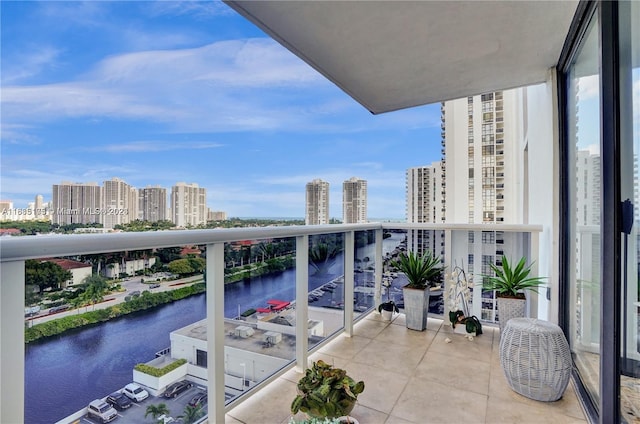 balcony with a water view